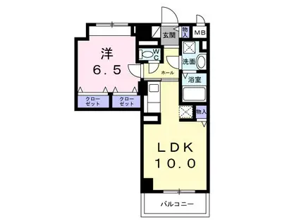 サンライズ 江平中町(1LDK/7階)の間取り写真