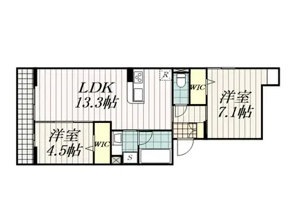 D-ROOM弁天Ⅳ(2LDK/2階)の間取り写真