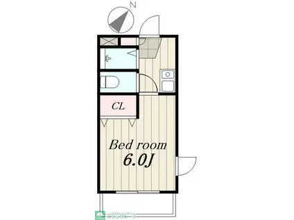 PAL COURT KURETAKE(1K/1階)の間取り写真