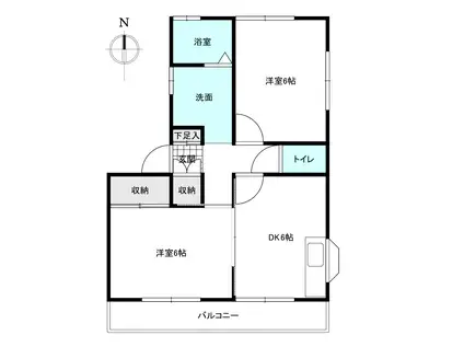 T.Kハイツ(2DK/2階)の間取り写真