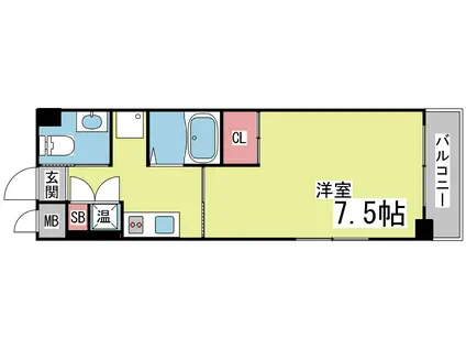 エスポワール灘(1K/3階)の間取り写真