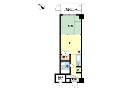 カーサ礎(1DK/6階)の間取り写真