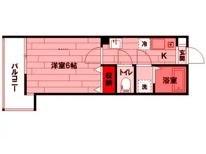 ピュアアクアII(1K/1階)の間取り写真