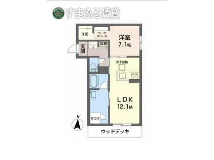 リラフォート(1LDK/2階)の間取り写真