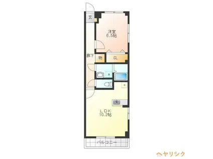 ジェルメ夢の森(1LDK/1階)の間取り写真