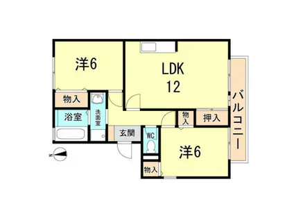 VOGEL・PLATS・HONDA B棟(2LDK/2階)の間取り写真