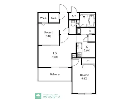 MODERN PALAZZO姪浜II(2LDK/4階)の間取り写真