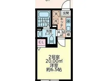 リフォンテーヌ橋本(1K/2階)の間取り写真