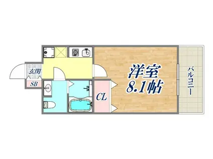 ONE ROOF FLAT NISHINOMIYA(1K/3階)の間取り写真