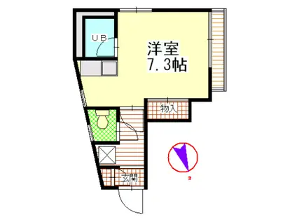 ピュア三軒茶屋(ワンルーム/1階)の間取り写真