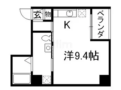 PINE ウエスト(ワンルーム/3階)の間取り写真