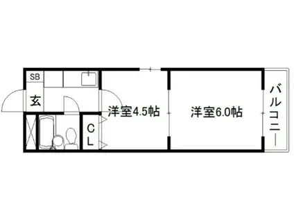 REQUIE智恵光院(2K/4階)の間取り写真