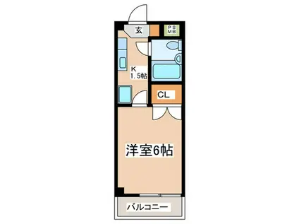 シルキー吉美(1K/3階)の間取り写真