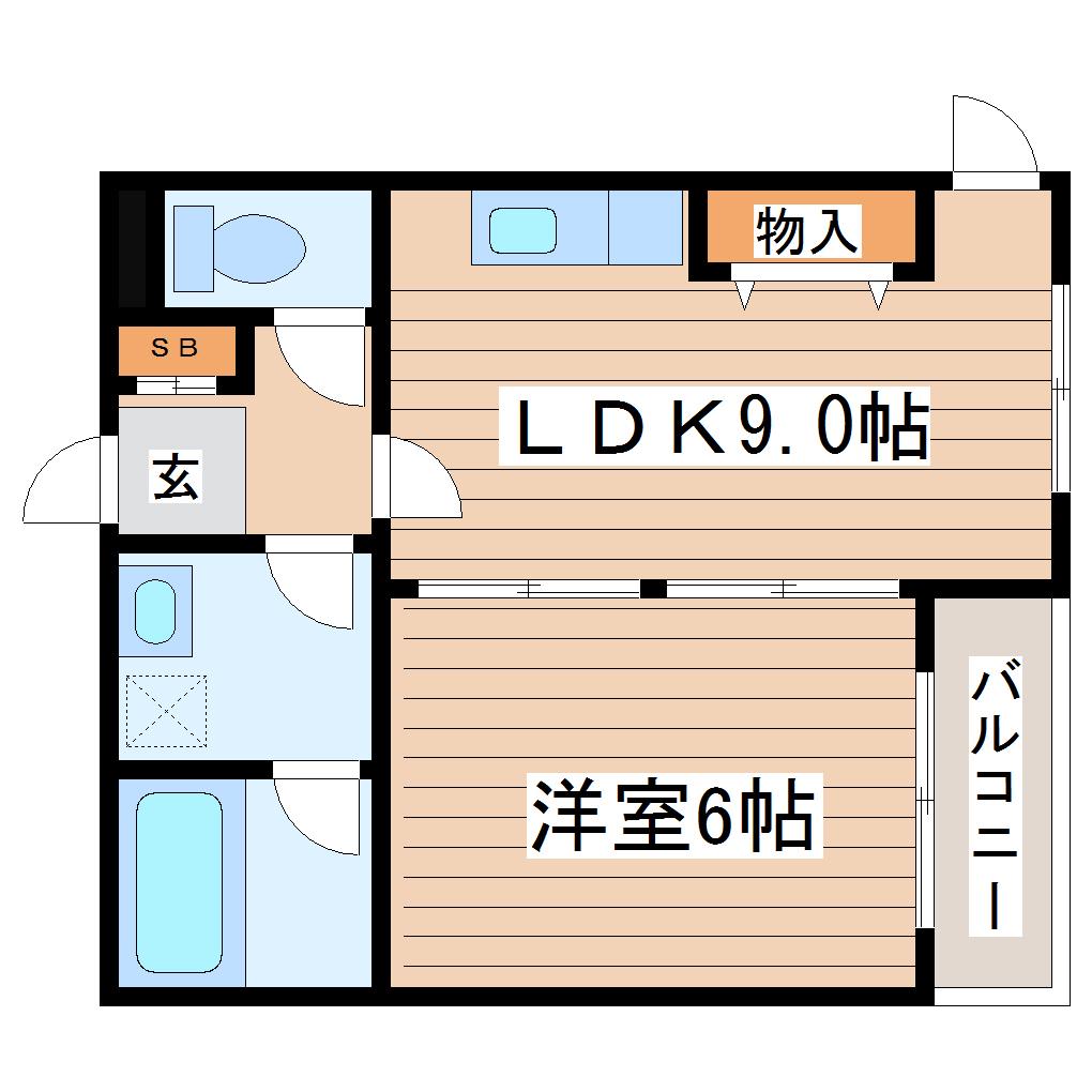 カーサプリメーラ(1LDK/3階)の間取り写真