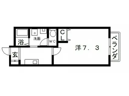 パンボナール(1K/2階)の間取り写真