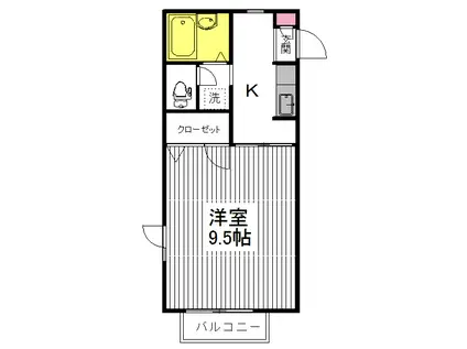 フォレスト・ヴィラ(1K/2階)の間取り写真