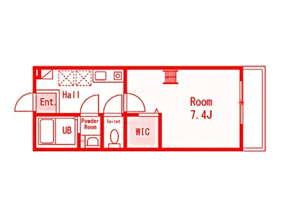 シュガール御所山TWO(1K/2階)の間取り写真