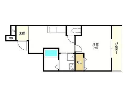 フジパレス弥刀駅北II番館(1K/1階)の間取り写真