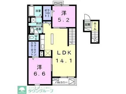 ラニー・ヒル・ヴィレッジ(2LDK/4階)の間取り写真