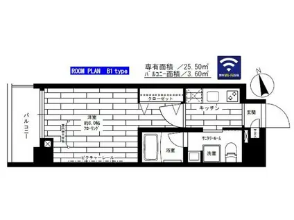 ステージグランデ上野(1K/5階)の間取り写真