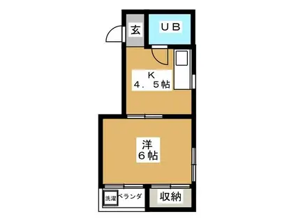 オーキッドフラッツ(1K/2階)の間取り写真