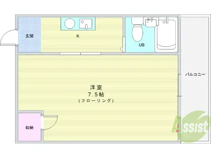 池田丸正ビル(1K/4階)の間取り写真