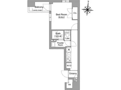 コンフォリア・リヴ木場イーストII(1K/1階)の間取り写真
