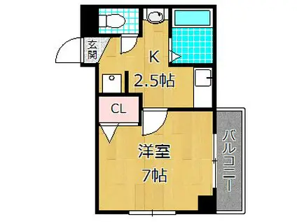 Mプラザ香里参番館(1K/8階)の間取り写真