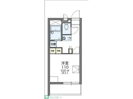 レオパレスウエストサイド白山(1K/3階)の間取り写真