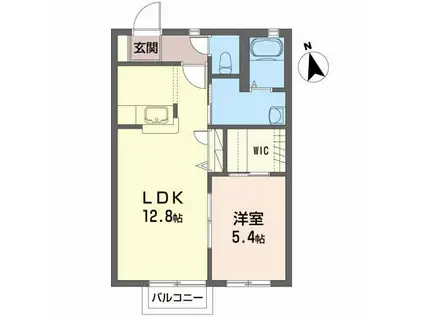 シャーメゾンシュエットB(1LDK/2階)の間取り写真