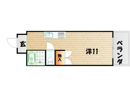 サンライズ一の宮(1K/3階)の間取り写真