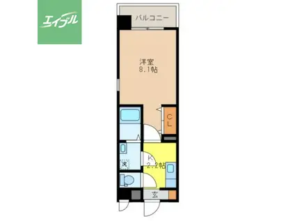 SKY時津(1K/2階)の間取り写真