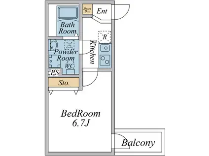 PREMIER S(1K/3階)の間取り写真