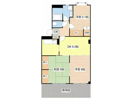 フェアーブリーズ(3DK/1階)の間取り写真