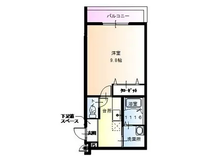 フジパレス長原II番館(1K/3階)の間取り写真