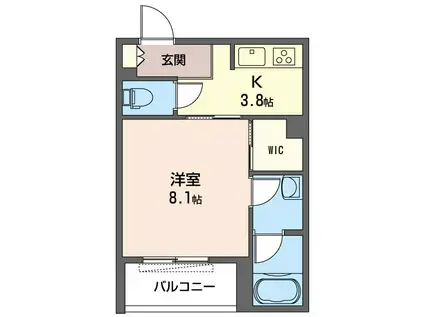 ハイバリーアーク(1K/3階)の間取り写真