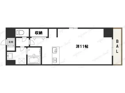 ベローナ(ワンルーム/7階)の間取り写真