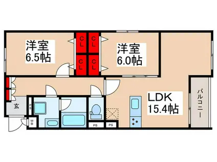 THEIOS SON(2LDK/2階)の間取り写真
