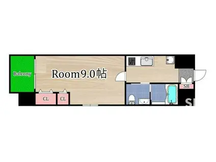 エルベコート太子橋駅前(1K/6階)の間取り写真