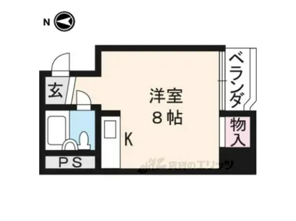 シャロン五十川 2(ワンルーム/3階)の間取り写真