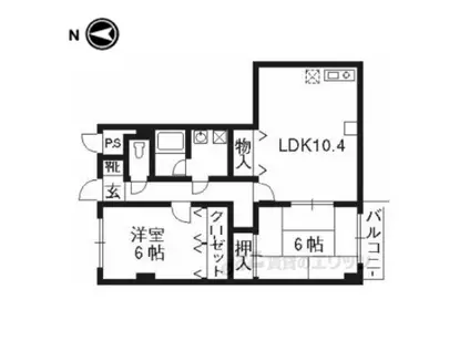 グリーンヒルトミタ(2LDK/2階)の間取り写真