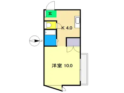 白竜マンション(1K/4階)の間取り写真