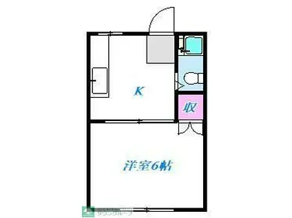 サンハイツナガシマC(1K/1階)の間取り写真