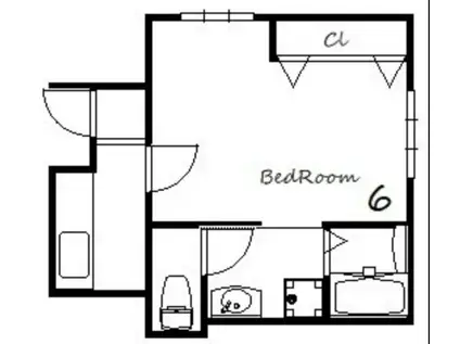 RUMIE-RU加古川中津II(1K/1階)の間取り写真