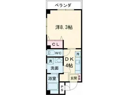 スカイライズ(1K/3階)の間取り写真