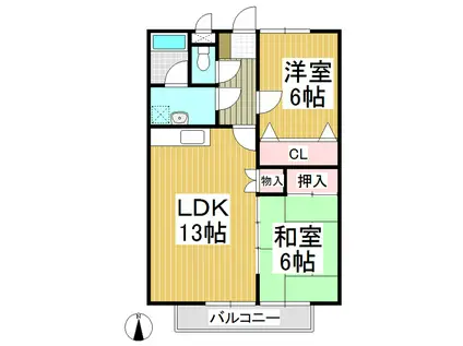 マンションハロー(2LDK/3階)の間取り写真
