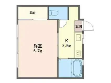 BEE HIVE(1K/1階)の間取り写真