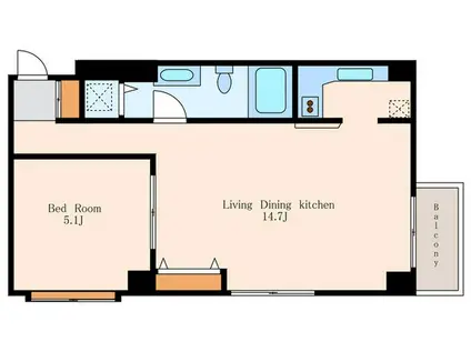 ファーストアパ-トメンツ三田(1LDK/3階)の間取り写真
