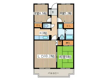 ユアーズホーム舞岡(3LDK/3階)の間取り写真