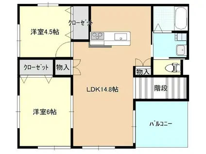 ハイツ未来(2LDK/2階)の間取り写真